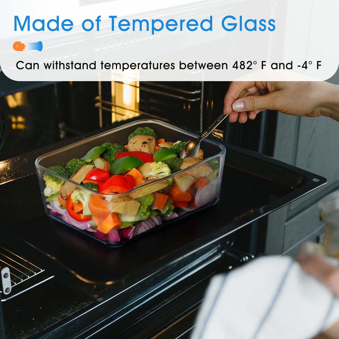 NUTRIUPS 2.6QT Deep Glass Baking Dish with Lid,(9×7in )Deep Rectangular Glass Baking Dish for Oven