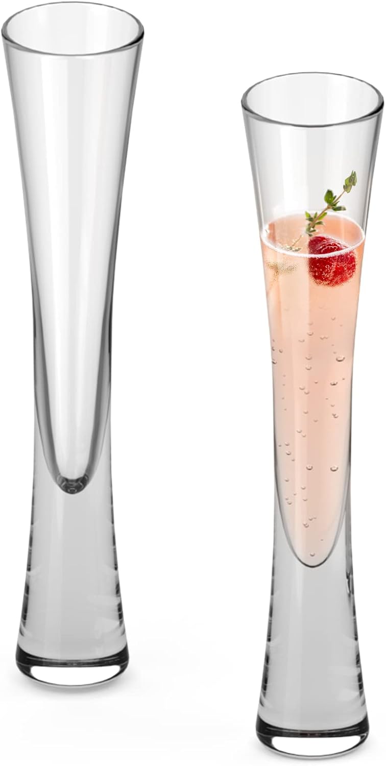 NUTRIUPS Hand Blown 5oz-2 Pack Champagne Flutes Glasses