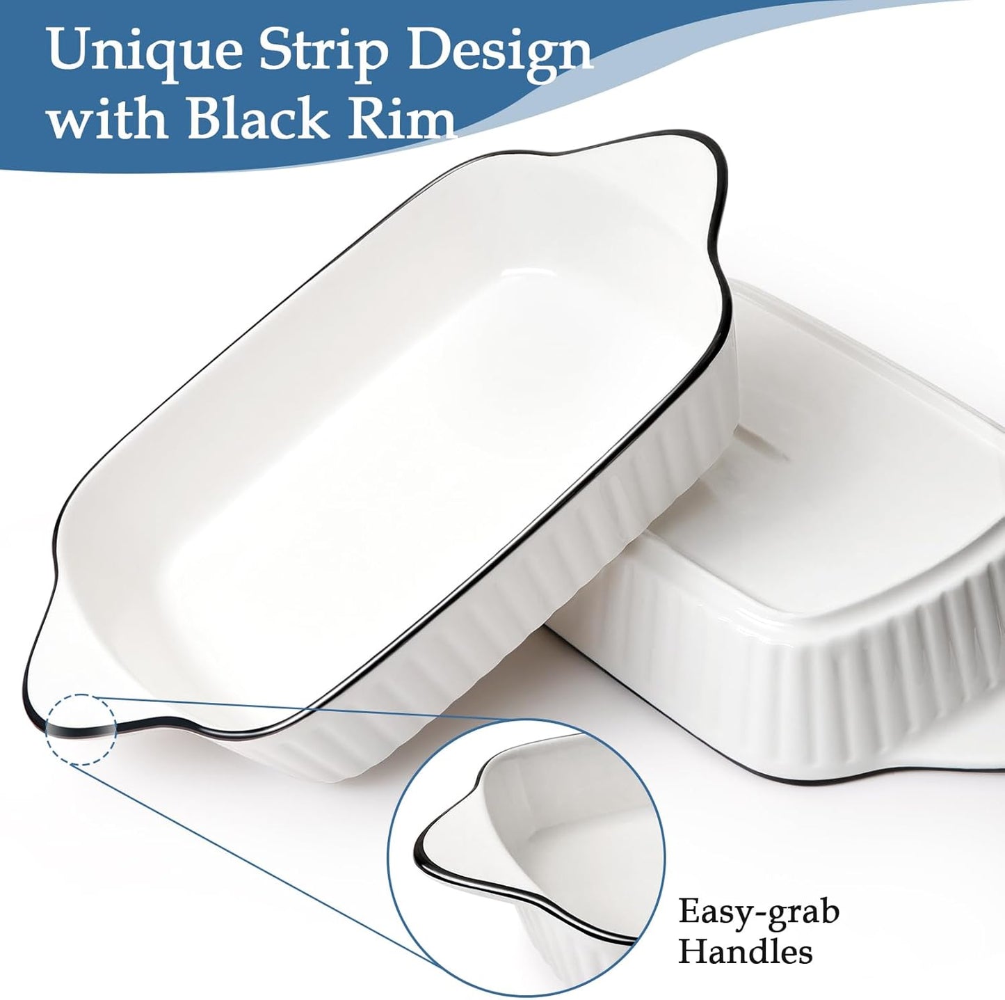 NUTRIUPS 34Oz Small Baking Dishes Set of 4 (8.1x5.7x2'')
