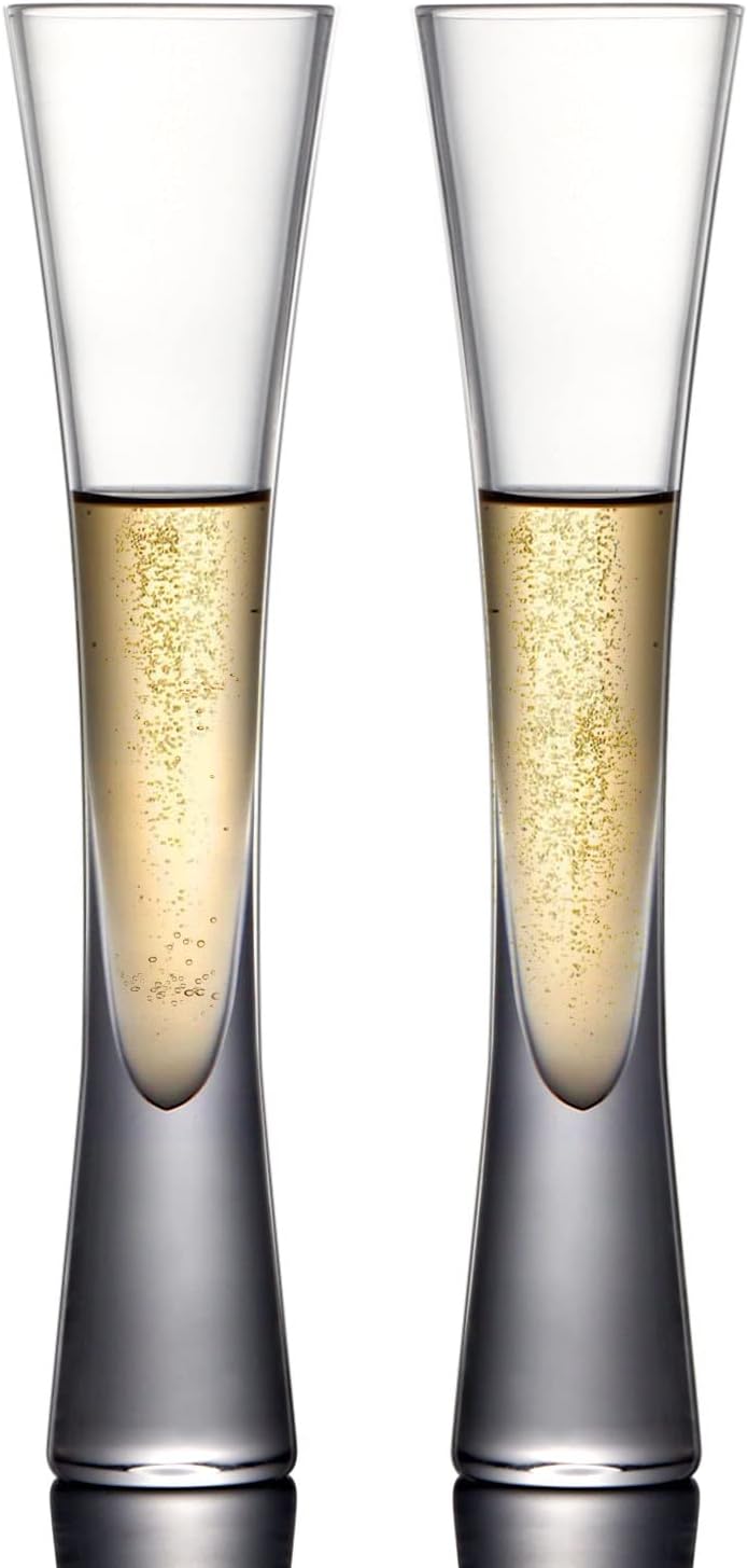 NUTRIUPS Champagne Flutes Glasses (Clear)