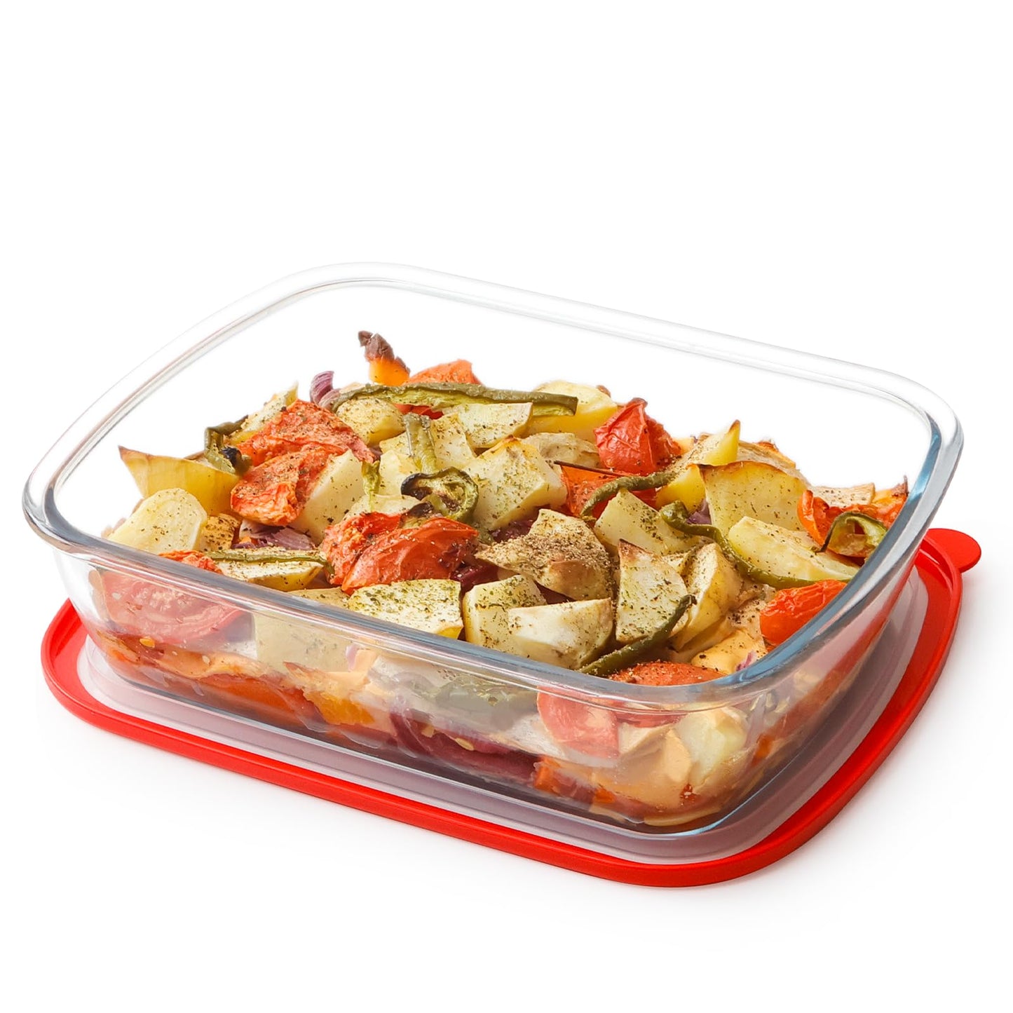 3 QT Rectangle Glass Baking Dish with Lid, 9x11-Inch Glass Pan for Cooking, LARGE and DEEP Baking Dish for Oven