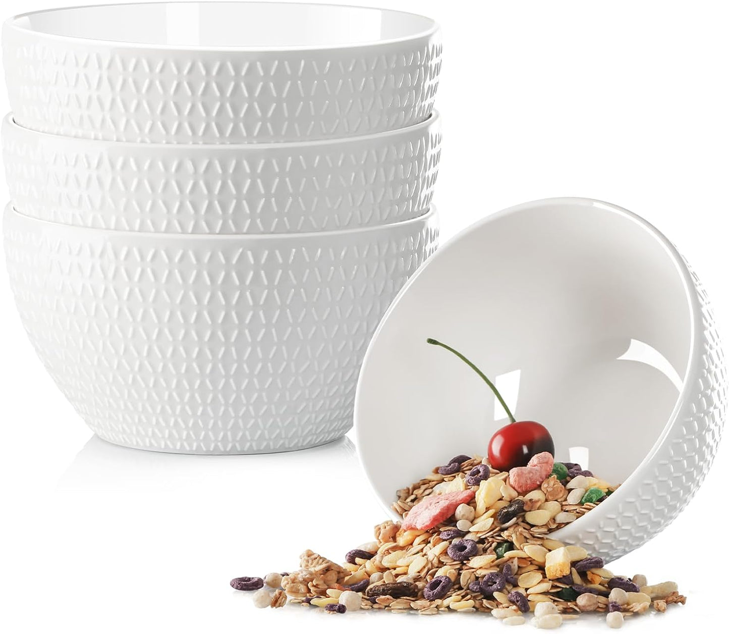 NUTRIUPS Deep Cereal Bowls, 6in/28 oz
