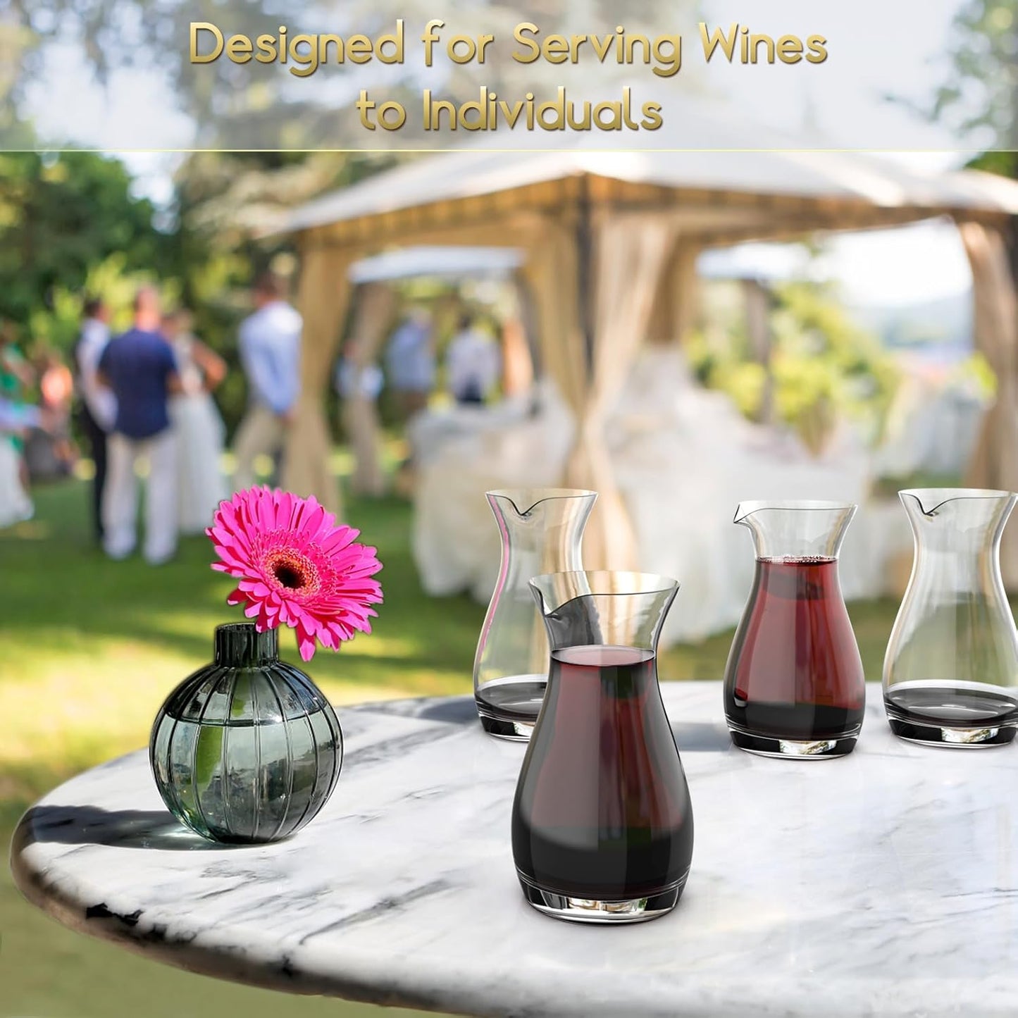 Set of 2 (11.5oz) Small Individual Wine Decanter