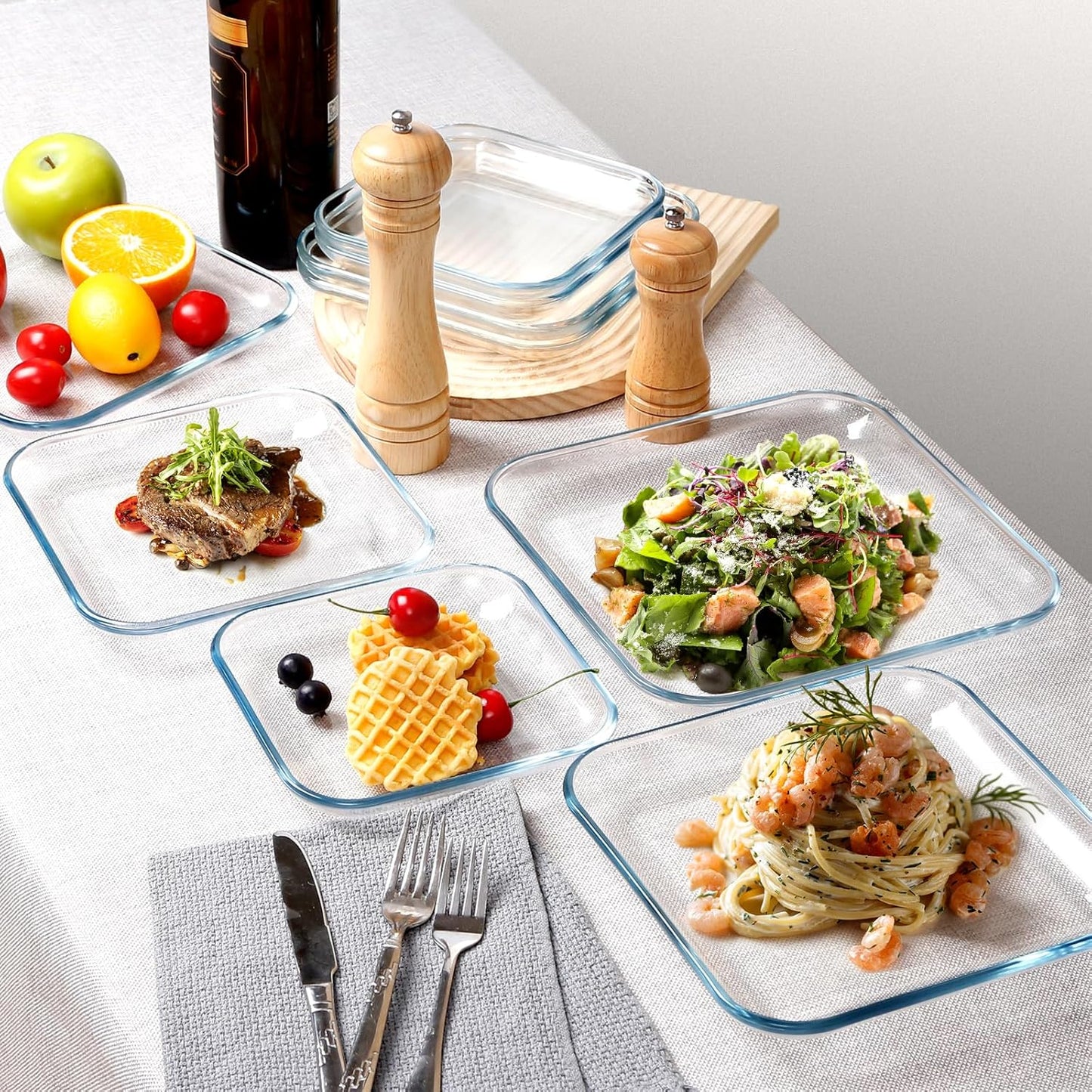 NUTRIUPS Clear Glass Plates (9" (Set of 4))
