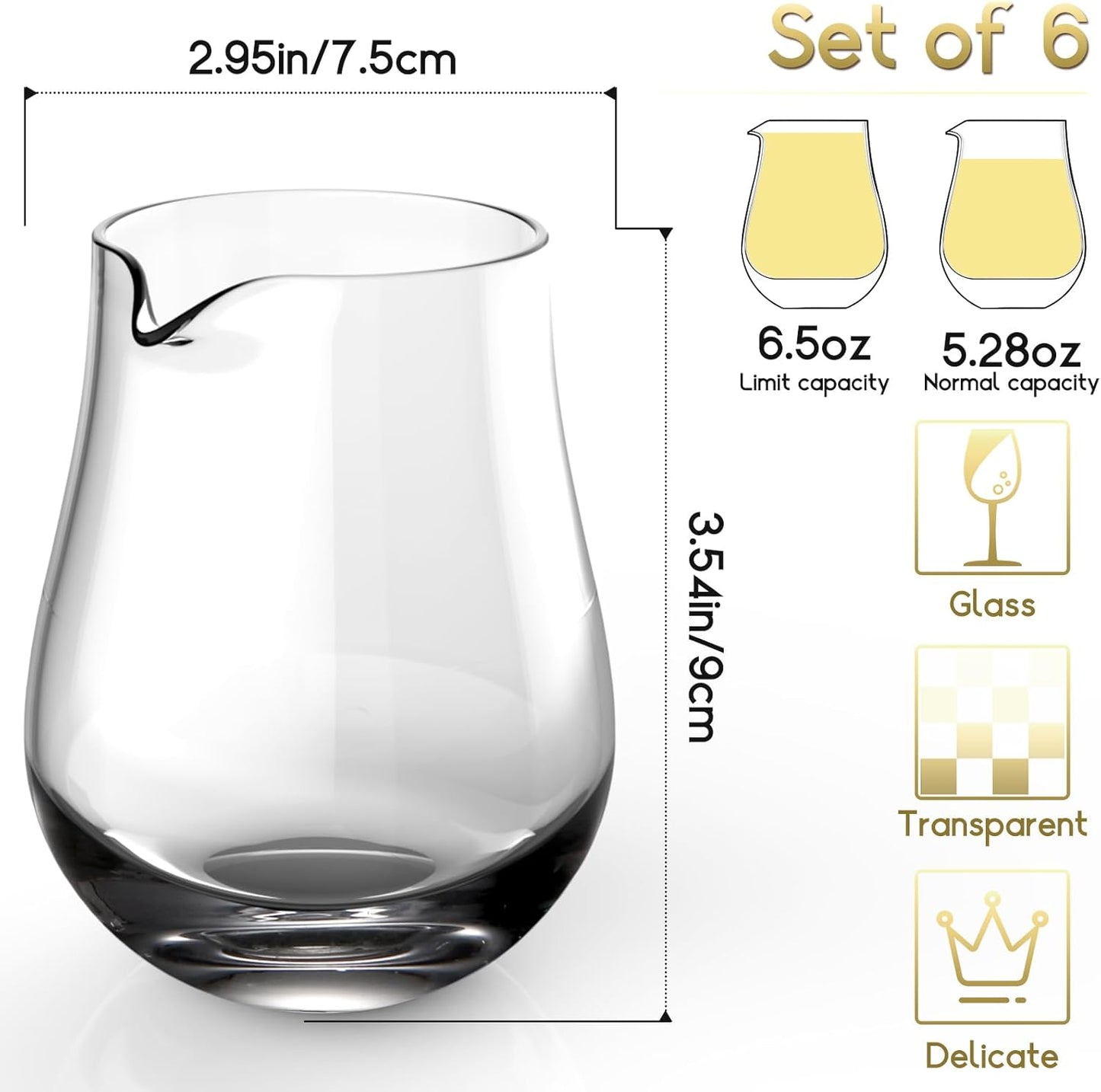 NUTRIUPS Small Individual Wine Decanter (Set of 6 6.5oz)