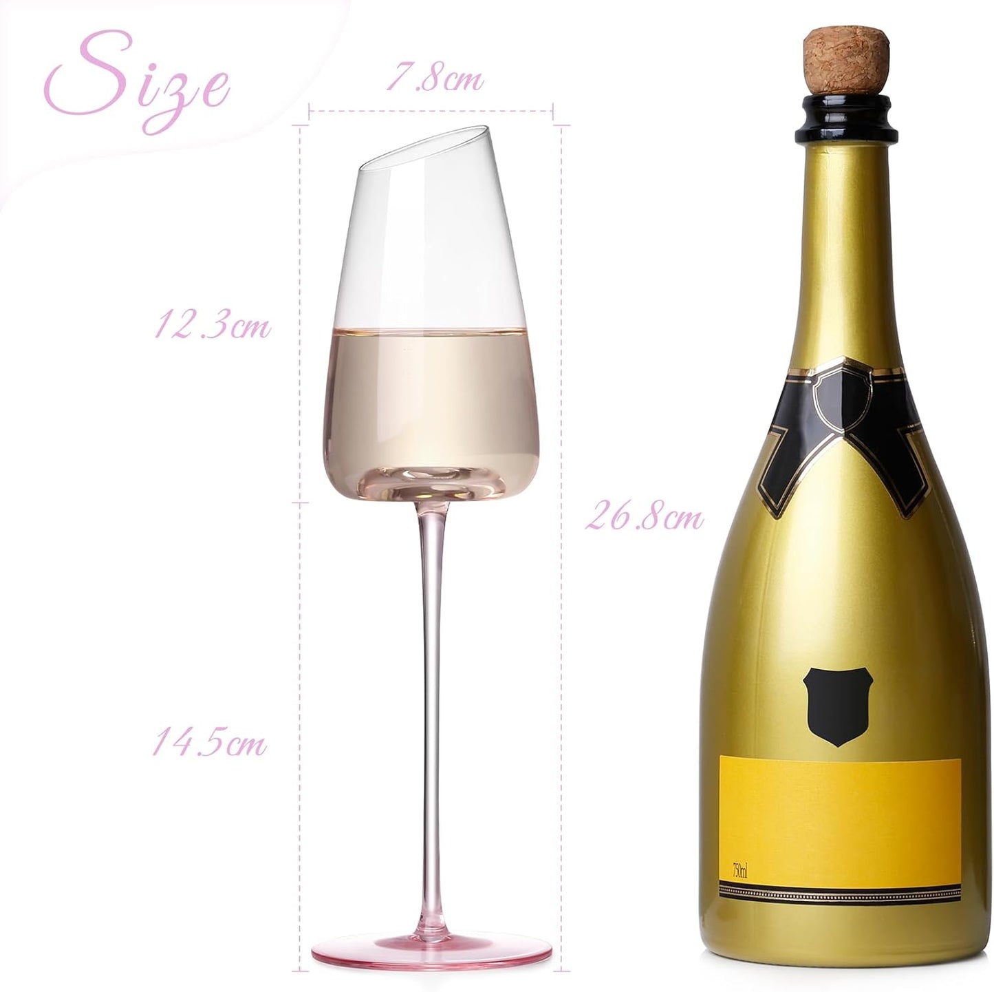NUTRIUPS Pink Champagne Flutes Glasses