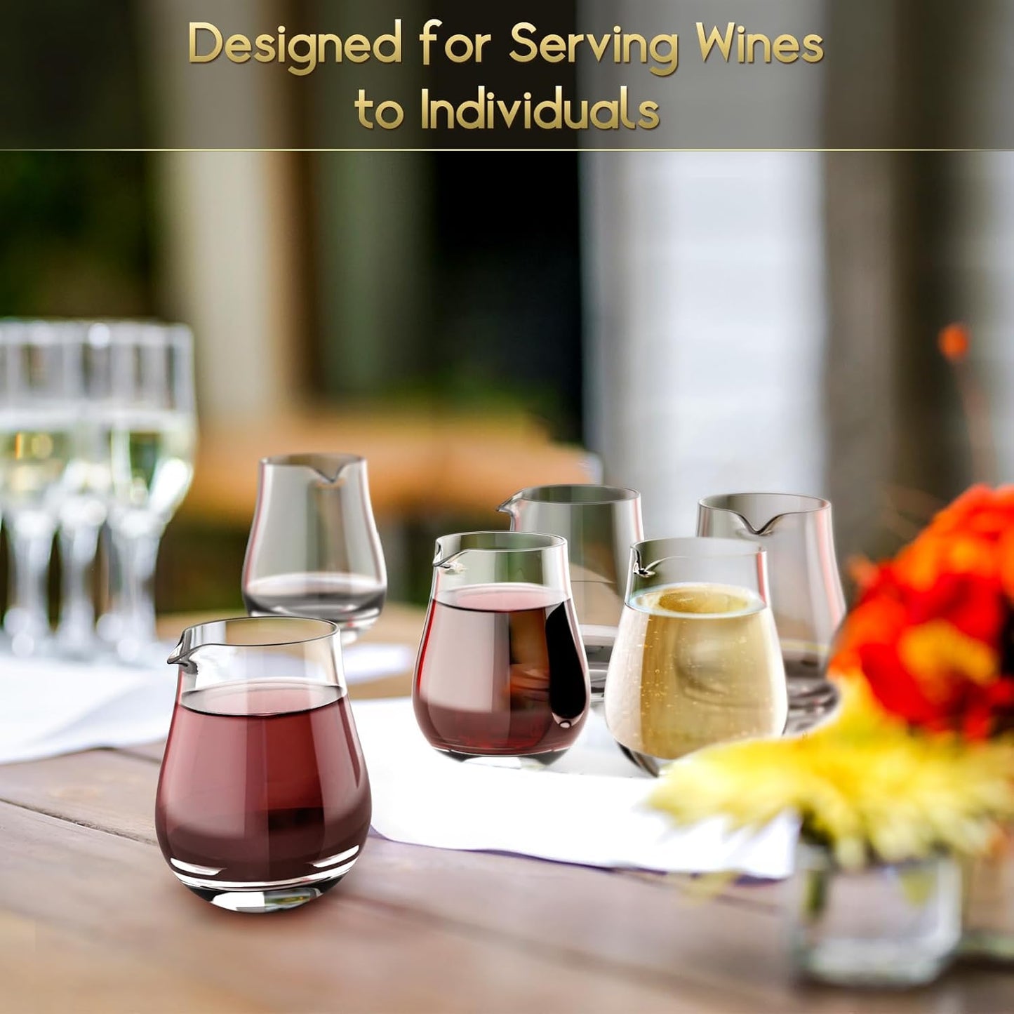 NUTRIUPS Small Individual Wine Decanter (Set of 6 6.5oz)