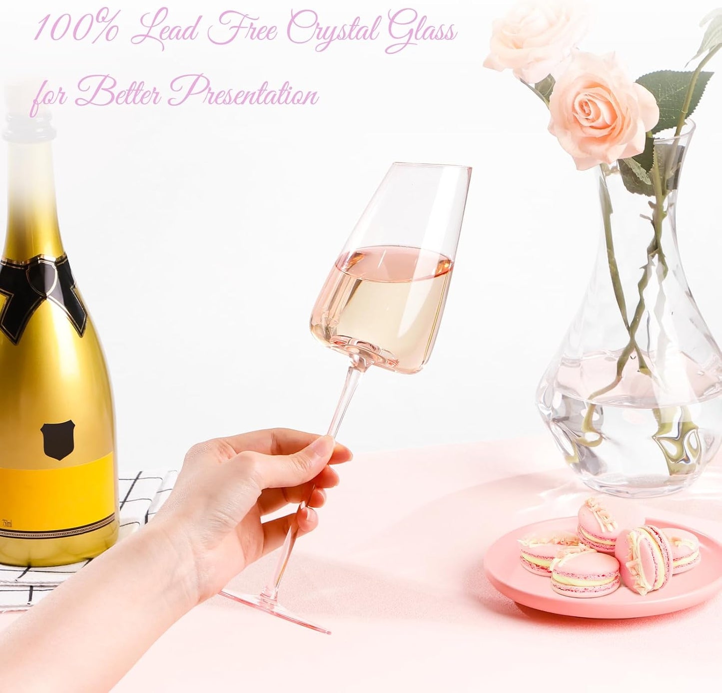 NUTRIUPS Pink Champagne Flutes Glasses
