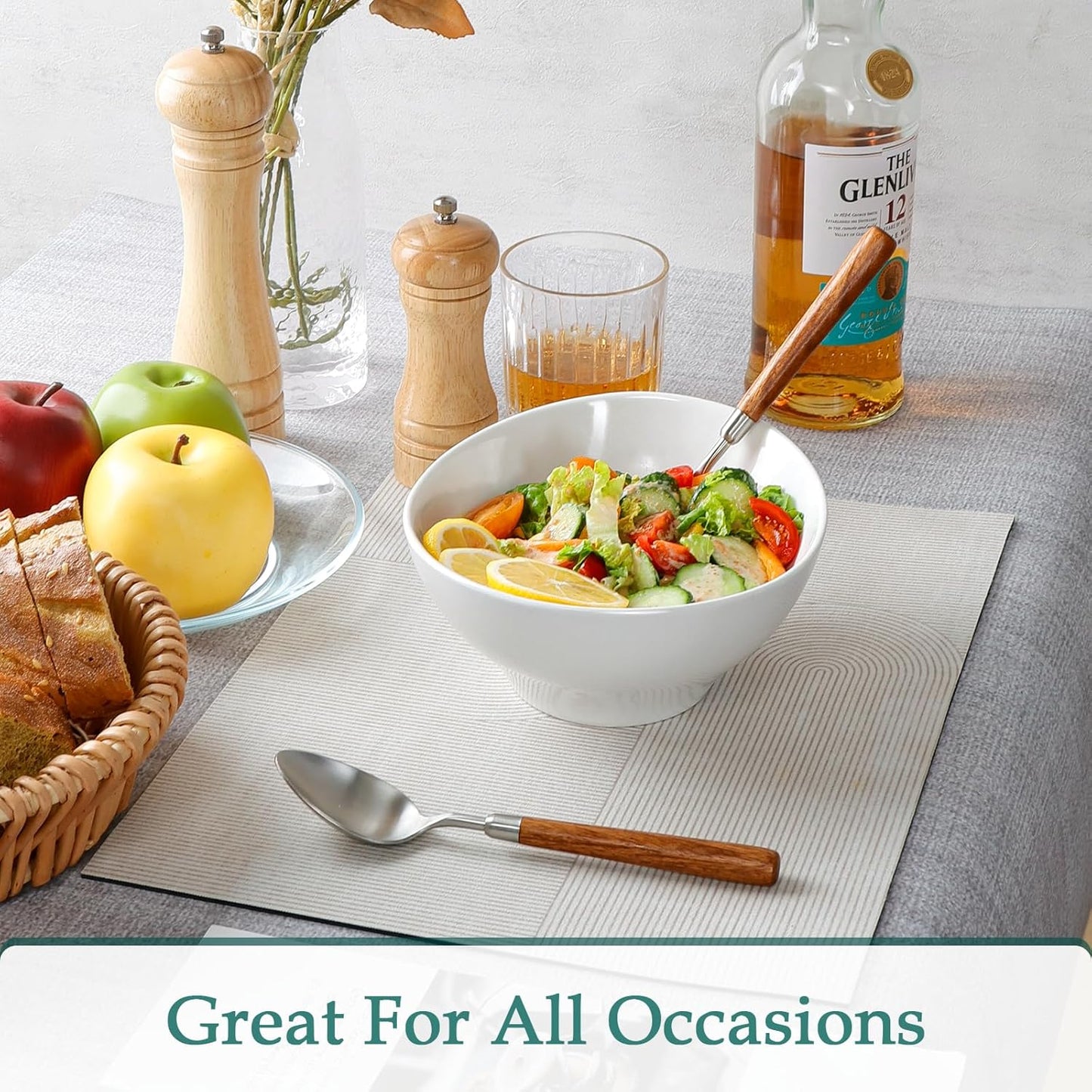 NUTRIUPS Ceramic Serving Bowls Set of 4, 8 In/27Oz