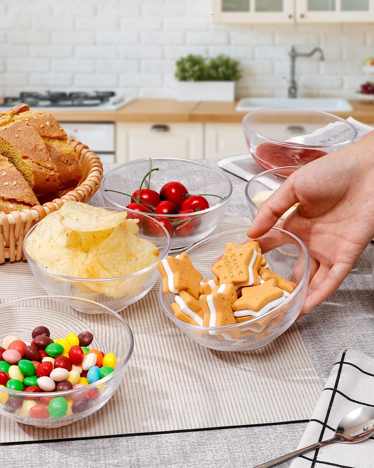 NUTRIUPS 10oz Small Glass Bowls Set of 6 (4.5in)
