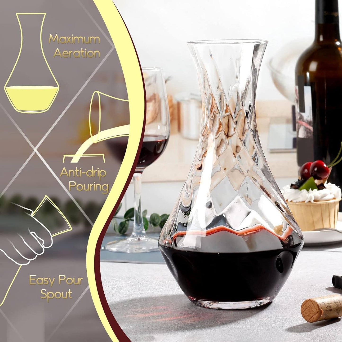NUTRIUPS Decanter for Wine Red (Vase)