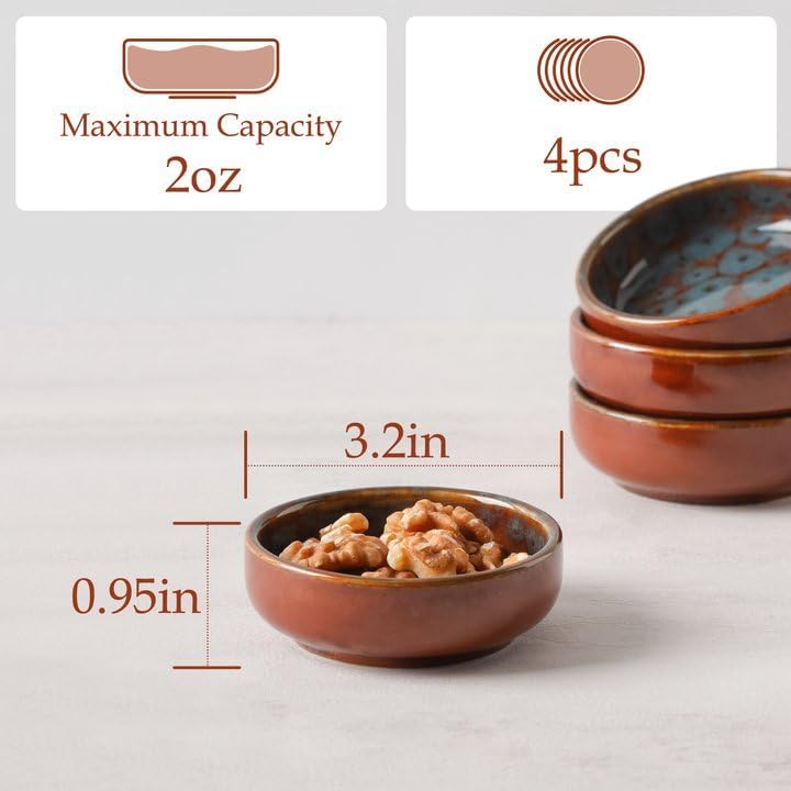 NUTRIUPS 3.2in/2oz Soy Sauce Dish Set of 4