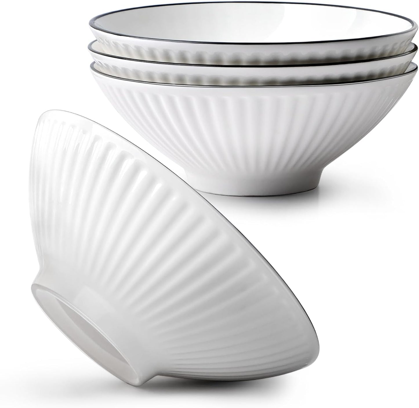NUTRIUPS 8'' Ramen Bowls Set of 4-34 Oz Pho Bowls