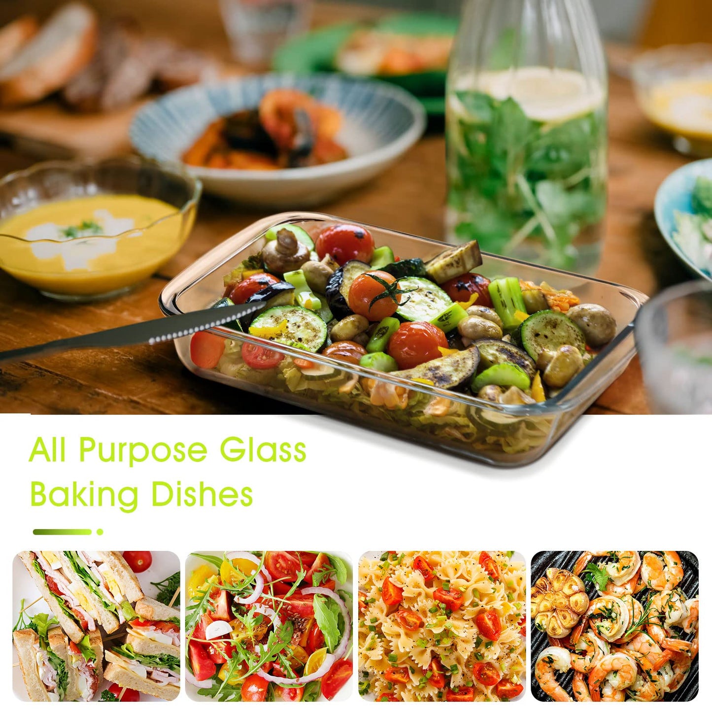 1 Liter Mini (5.5in x 8in) Glass Baking Dish for Oven