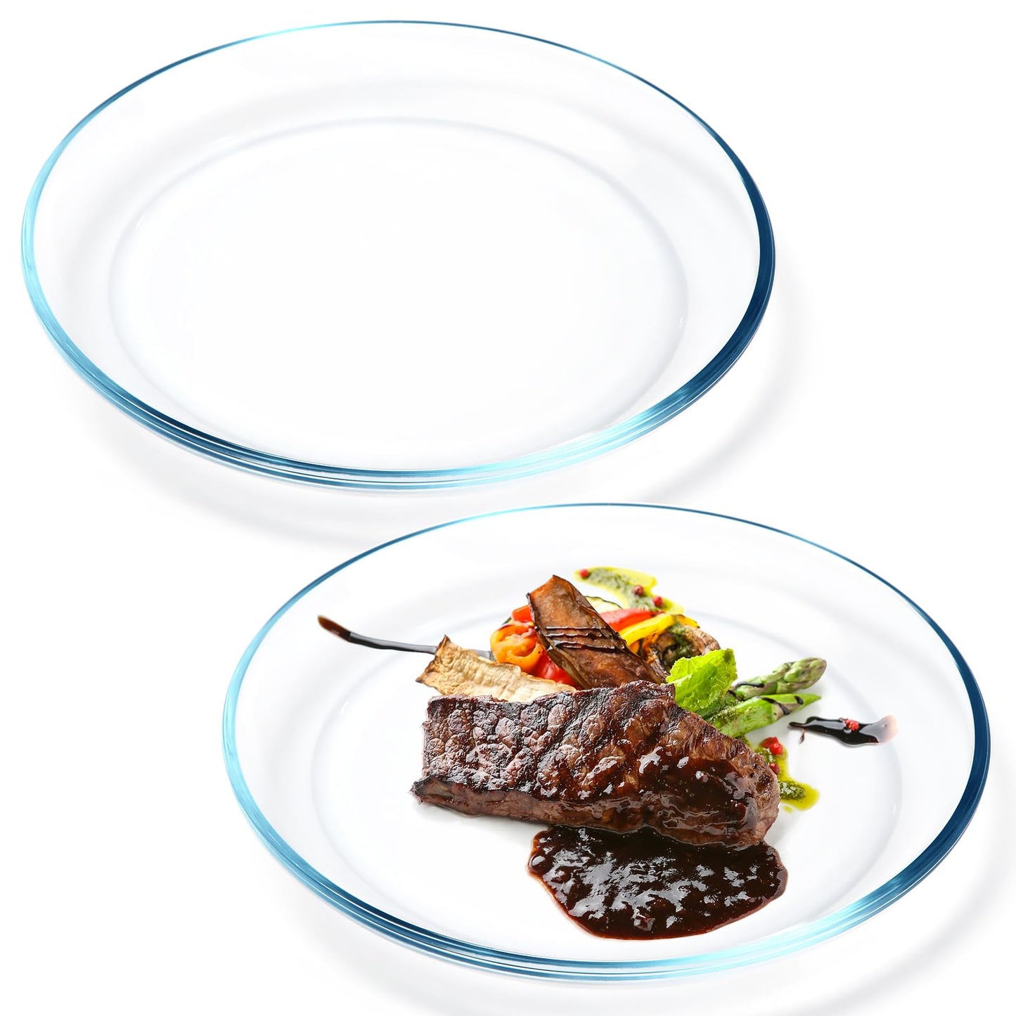 NUTRIUPS 2 Pack 10 inch Glass Plates