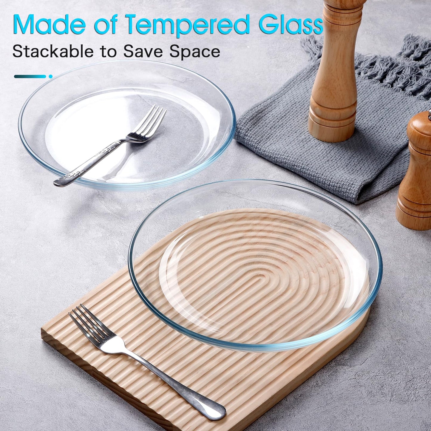 NUTRIUPS 2 Pack 10 inch Glass Plates