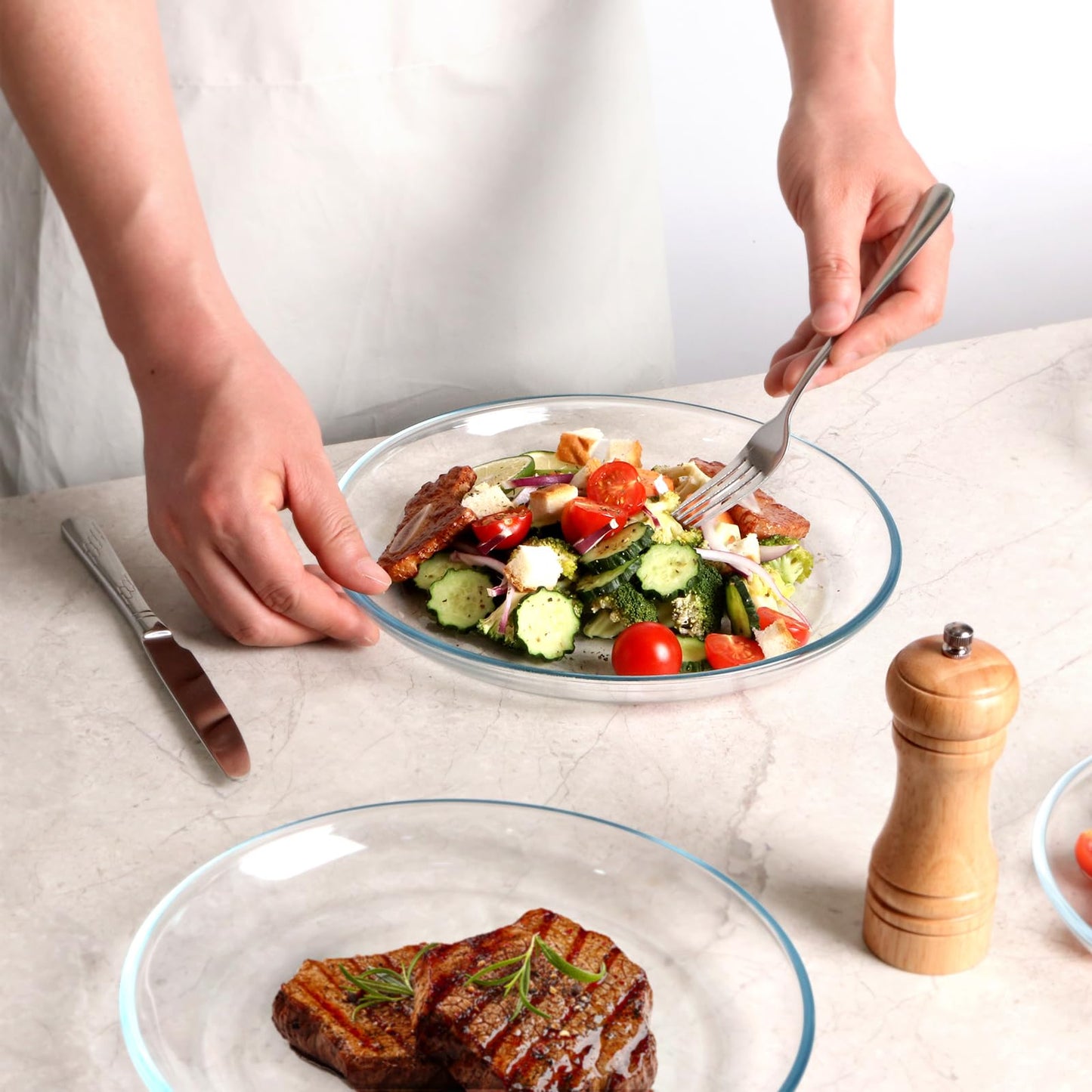 NUTRIUPS 2 Pack 10 inch Glass Plates
