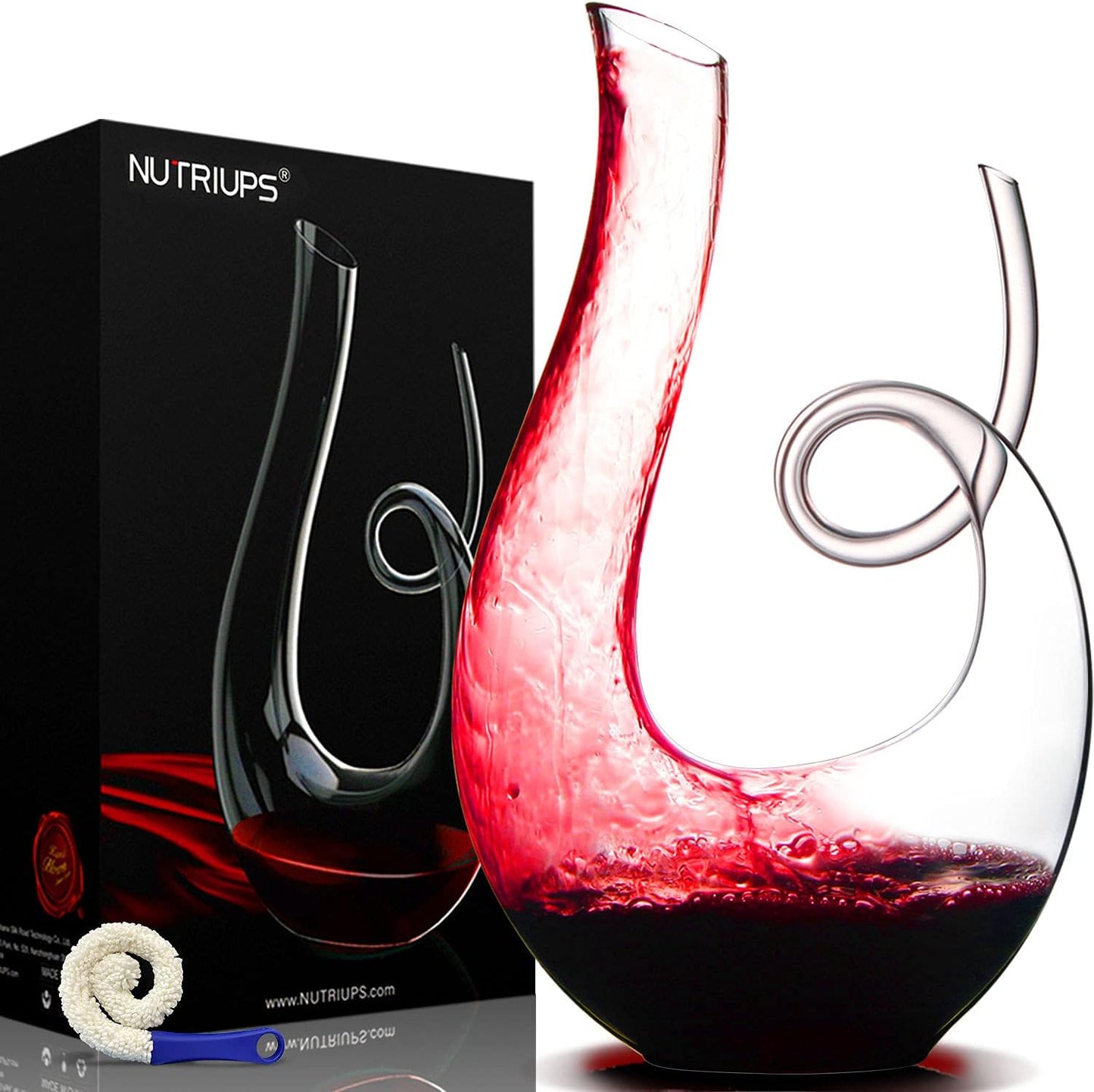Wine Decanters by NUTRIUPS, 1.7L, Clear