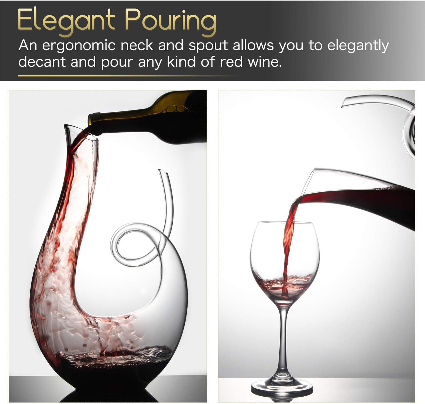 Wine Decanters by NUTRIUPS, 1.7L, Clear