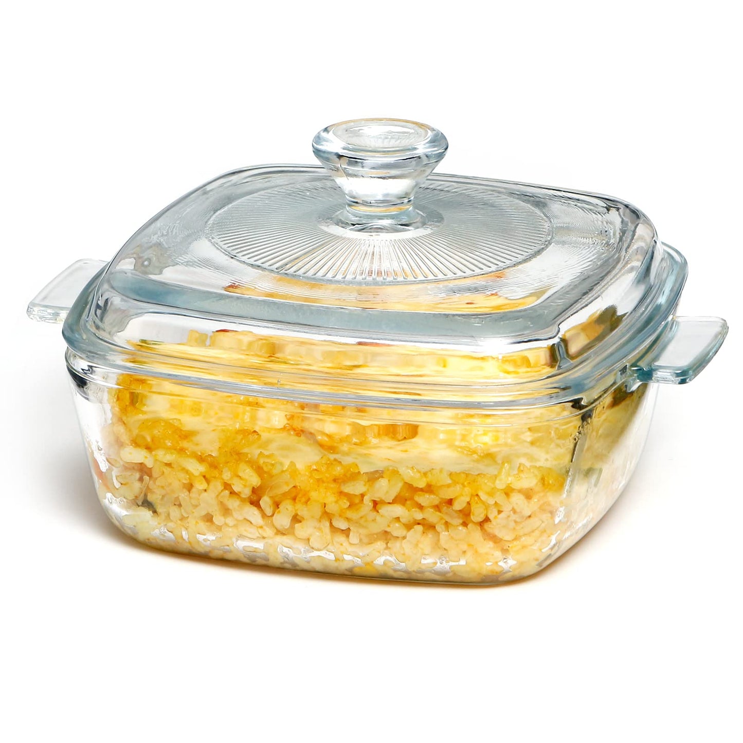 NUTRIUPS 0.8L Glass Casserole Dish with Lid (25oz/5.9in-Mini)