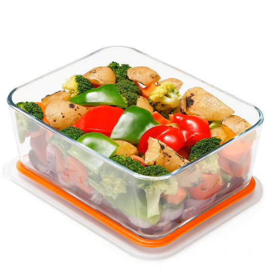 NUTRIUPS 2.6QT Deep Glass Baking Dish with Lid,（9×7in ）Deep Rectangular Glass Baking Dish for Oven
