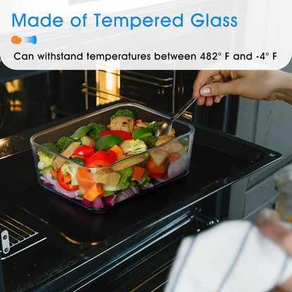 NUTRIUPS 2.6QT Deep Glass Baking Dish with Lid,（9×7in ）Deep Rectangular Glass Baking Dish for Oven