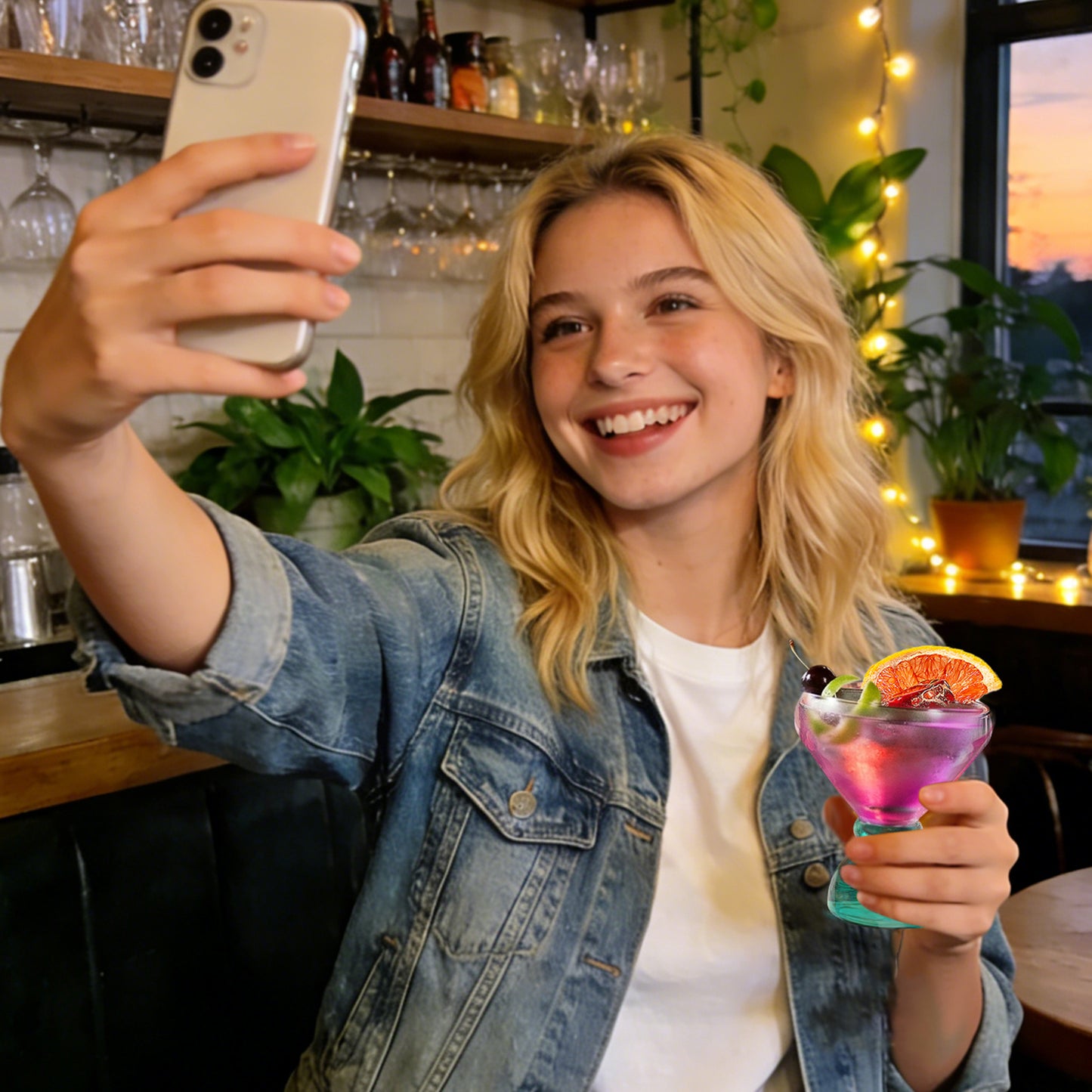 NUTRIUPS 7oz Hand-made Stemless Martini Glasses, Color-block Solid Glass Base Heavy-duty Cocktail Glasses, Aroma-Locking Rim Glasses for Home Bar Party Gifts (Sherbet Pink & Sage Pair)