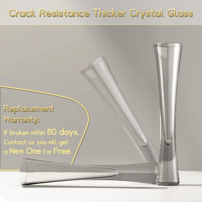 NUTRIUPS Hand Blown 5oz-2 Pack Champagne Flutes Glasses