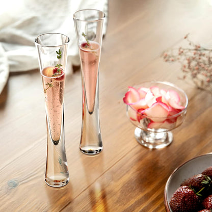 NUTRIUPS Hand Blown 5oz-2 Pack Champagne Flutes Glasses