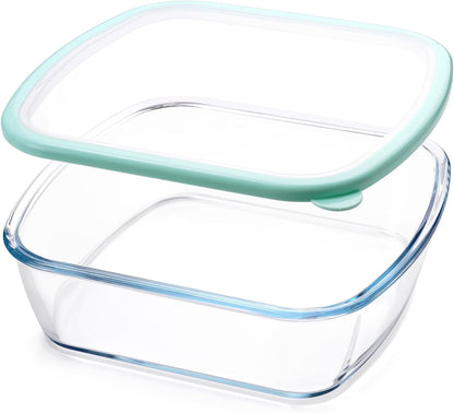 NUTRIUPS 9 x 9 Glass Baking Dish with Lid, 9 x 9 Baking Pan, 2.75QT LARGE and DEEP Baking Dish for Oven (Green, 2.6L)
