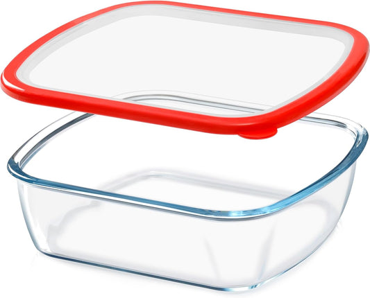 NUTRIUPS 9 x 9 Glass Baking Dish with Lid, 9 x 9 Baking Pan, 2.75QT LARGE and DEEP Baking Dish for Oven