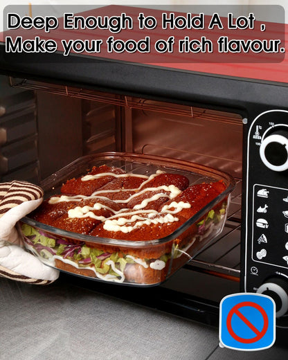 NUTRIUPS 9 x 9 Glass Baking Dish with Lid, 9 x 9 Baking Pan, 2.75QT LARGE and DEEP Baking Dish for Oven