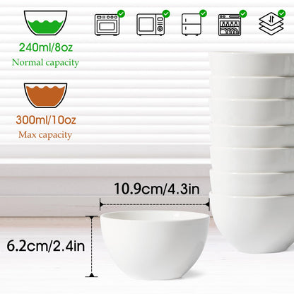 NUTRIUPS 4.5in/10oz Ice Cream Bowl (Set of 8)