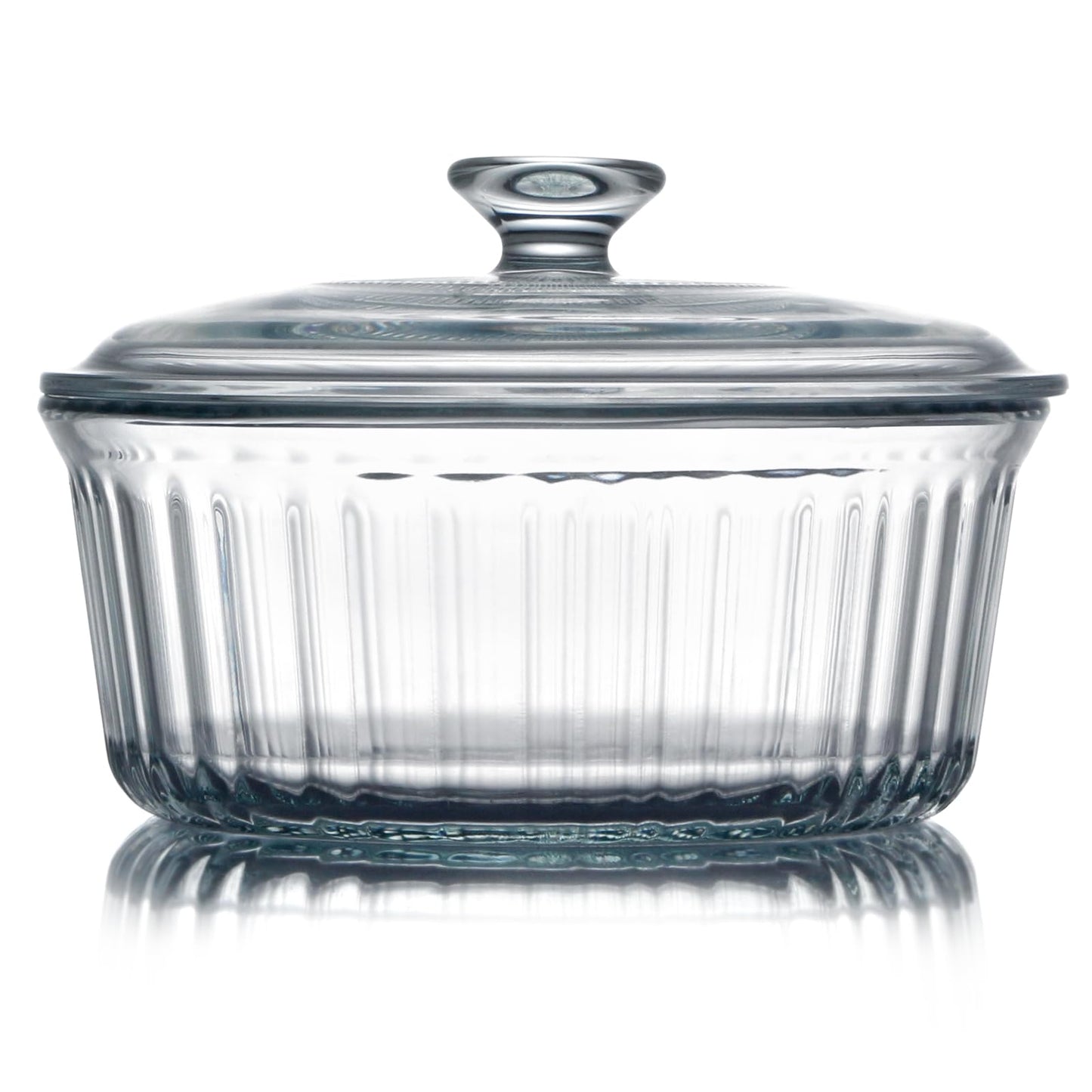 NUTRIUPS 2.4QT Round Glass Casserole Dish with Glass Lid