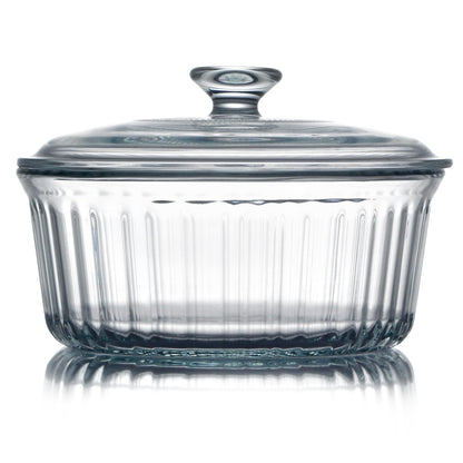 NUTRIUPS 2.4QT Round Glass Casserole Dish with Glass Lid