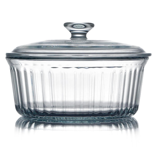 NUTRIUPS 2.4QT Round Glass Casserole Dish with Glass Lid