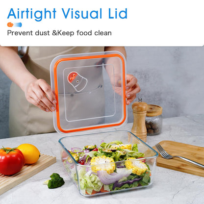 NUTRIUPS 2.6QT Square Glass Baking Dish with Lid (8×8 inches)