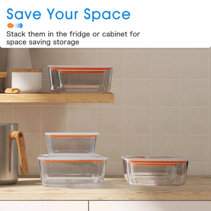 NUTRIUPS 2.6QT Square Glass Baking Dish with Lid (8×8 inches)