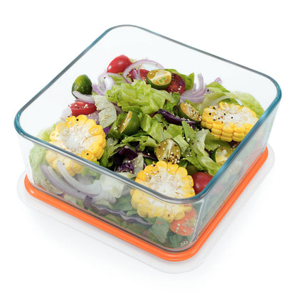 NUTRIUPS 2.6QT Square Glass Baking Dish with Lid (8×8 inches)