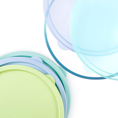NUTRIUPS 4.7 Quart Large Glass Mixing Bowl with Lid, Deep Big Glass Bowl Large Salad Bowl (Transparent Horizon Green)