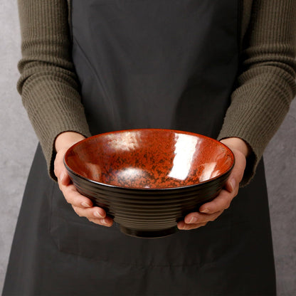 NUTRIUPS Ceramic Ramen Bowl Set of 2, 8 In/40oz (Agate Red)