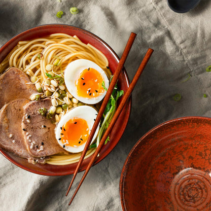 NUTRIUPS Ceramic Ramen Bowl Set of 2, 8 In/40oz (Agate Red)