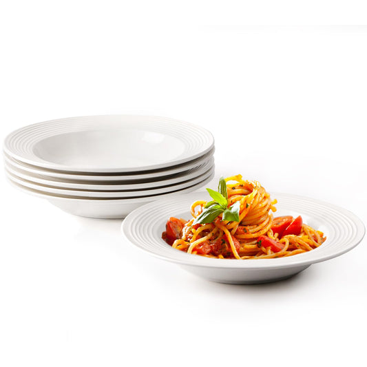 NUTRIUPS 8Oz Small Pasta Plates Set of 6, 8.5'' Wide/250ml