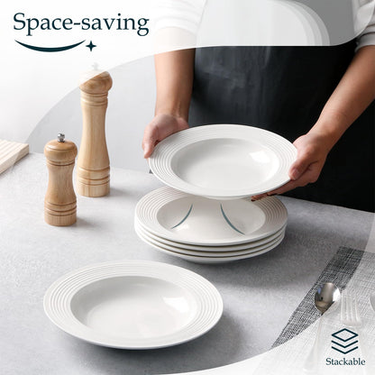 NUTRIUPS 8Oz Small Pasta Plates Set of 6, 8.5'' Wide/250ml