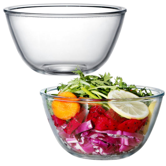 NUTRIUPS Glass Mixing Bowls Borosilicate, 6.1in/35oz, Set of 2