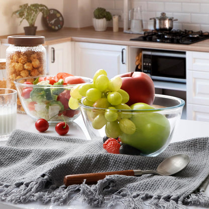 NUTRIUPS Glass Mixing Bowls Borosilicate, 6.1in/35oz, Set of 2